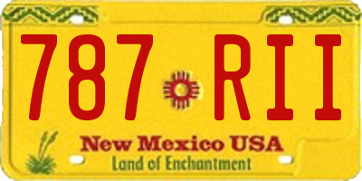 NM license plate 787RII