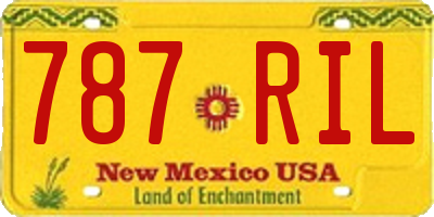NM license plate 787RIL