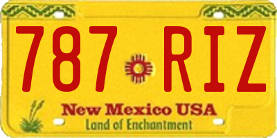 NM license plate 787RIZ