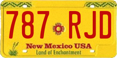 NM license plate 787RJD