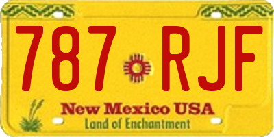 NM license plate 787RJF