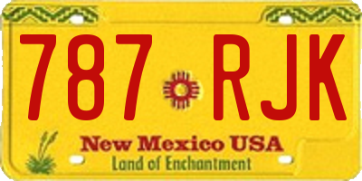 NM license plate 787RJK