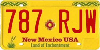 NM license plate 787RJW