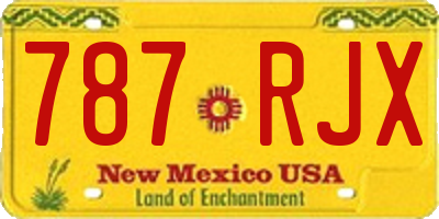 NM license plate 787RJX