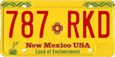 NM license plate 787RKD