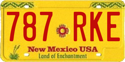 NM license plate 787RKE