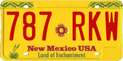 NM license plate 787RKW
