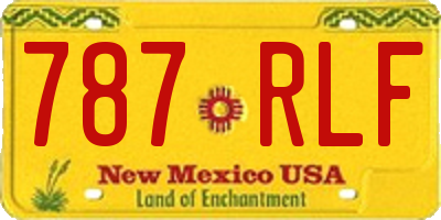 NM license plate 787RLF