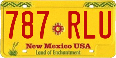 NM license plate 787RLU