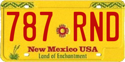 NM license plate 787RND