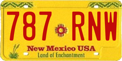 NM license plate 787RNW