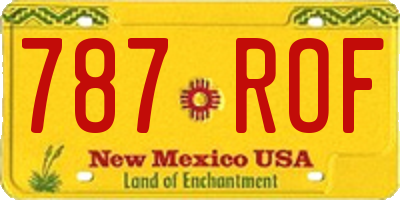 NM license plate 787ROF