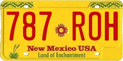 NM license plate 787ROH
