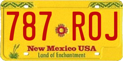 NM license plate 787ROJ
