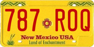 NM license plate 787ROQ