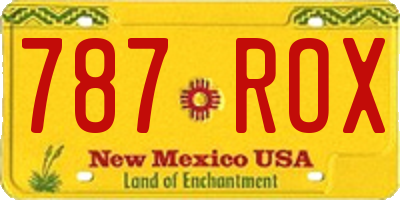 NM license plate 787ROX