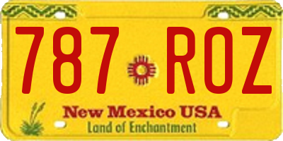 NM license plate 787ROZ
