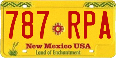 NM license plate 787RPA