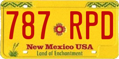 NM license plate 787RPD