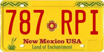 NM license plate 787RPI