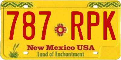 NM license plate 787RPK