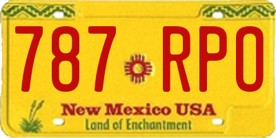 NM license plate 787RPO
