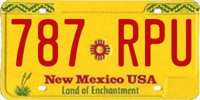 NM license plate 787RPU
