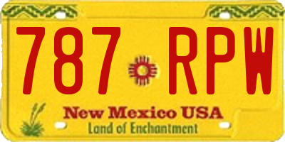 NM license plate 787RPW