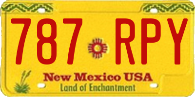 NM license plate 787RPY