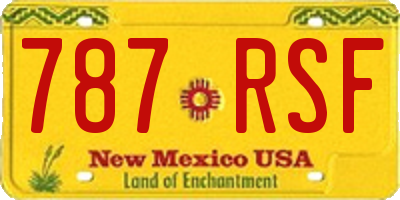 NM license plate 787RSF