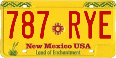 NM license plate 787RYE