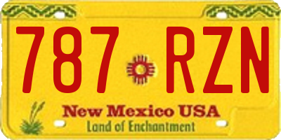 NM license plate 787RZN