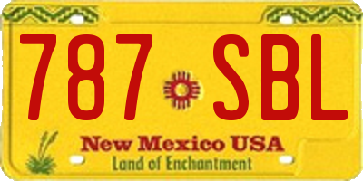 NM license plate 787SBL