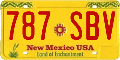 NM license plate 787SBV