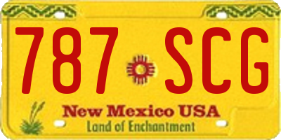 NM license plate 787SCG