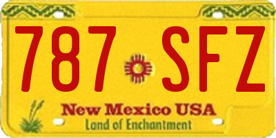NM license plate 787SFZ