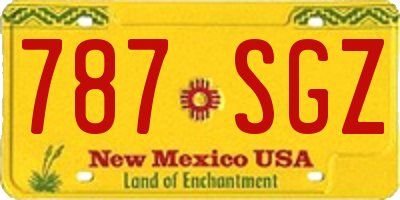NM license plate 787SGZ