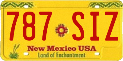 NM license plate 787SIZ