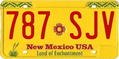 NM license plate 787SJV