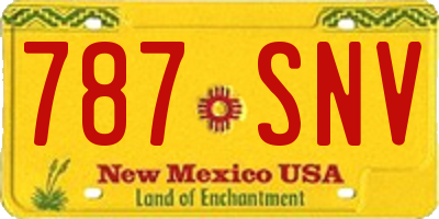 NM license plate 787SNV