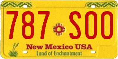 NM license plate 787SOO