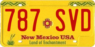 NM license plate 787SVD
