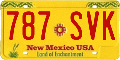 NM license plate 787SVK