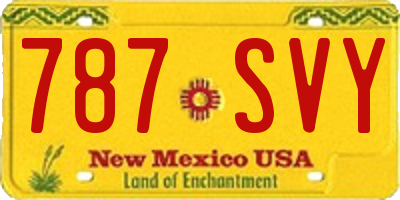 NM license plate 787SVY