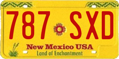 NM license plate 787SXD