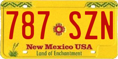 NM license plate 787SZN