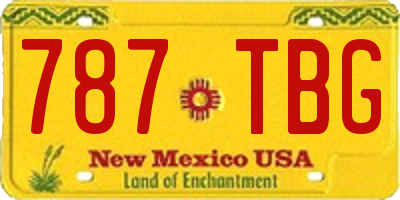 NM license plate 787TBG