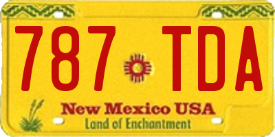 NM license plate 787TDA