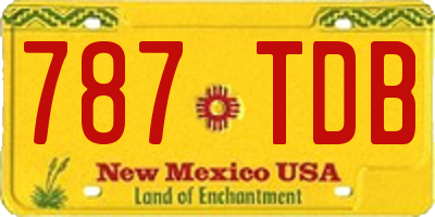 NM license plate 787TDB
