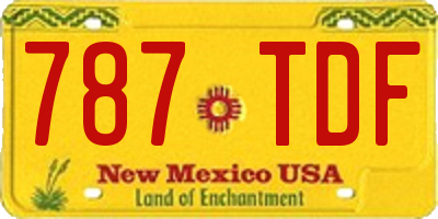 NM license plate 787TDF